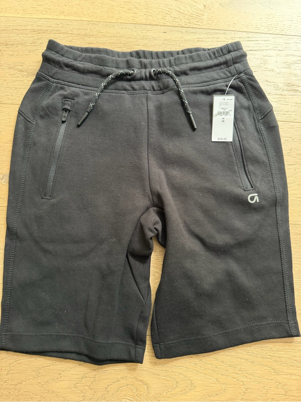 Gap Kids Black Athletic Shorts Size M (8) NWT Zipper Pockets